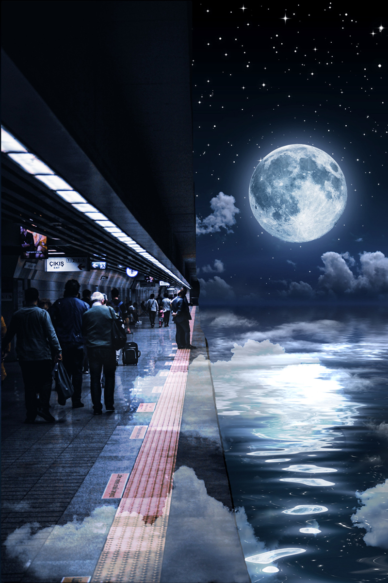 a photo manipulation, double exposure image  