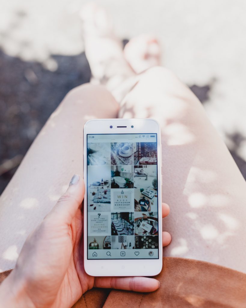 person using Instagram