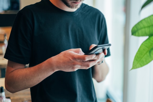 guy using smartphone