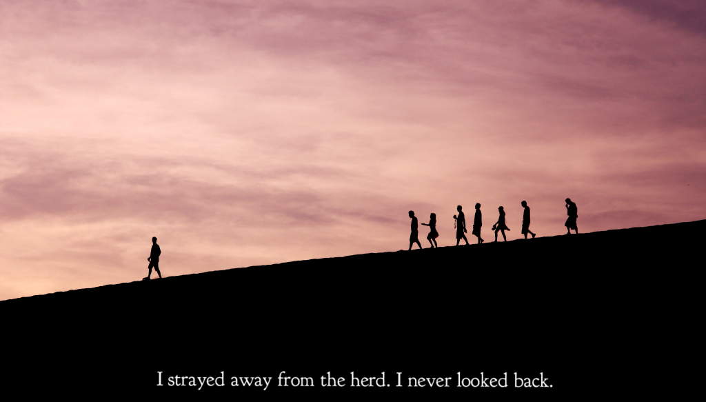 people walking hill