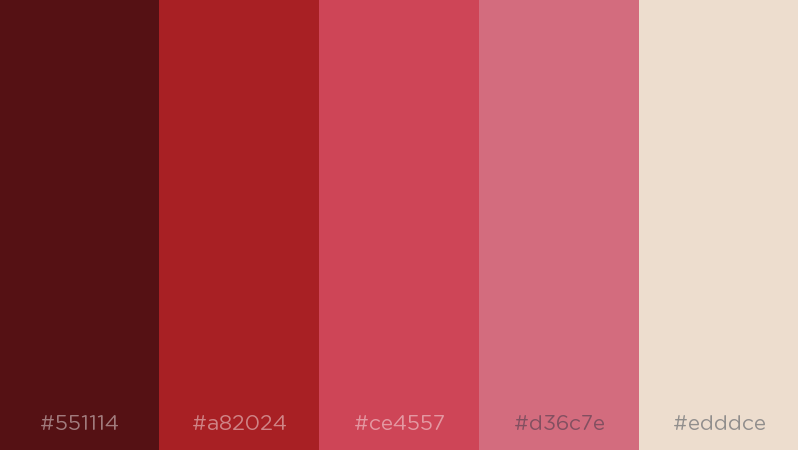 romantic deep reds and burgundy color palette for Valentine's Day